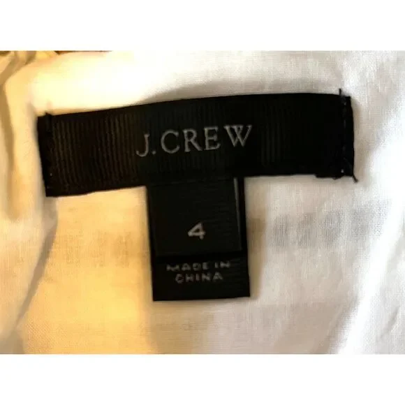J. Crew White 100% Cotton Strappy Fit Flare Summer Midi Dress  Women's Size 4 - Picture 3 of 10